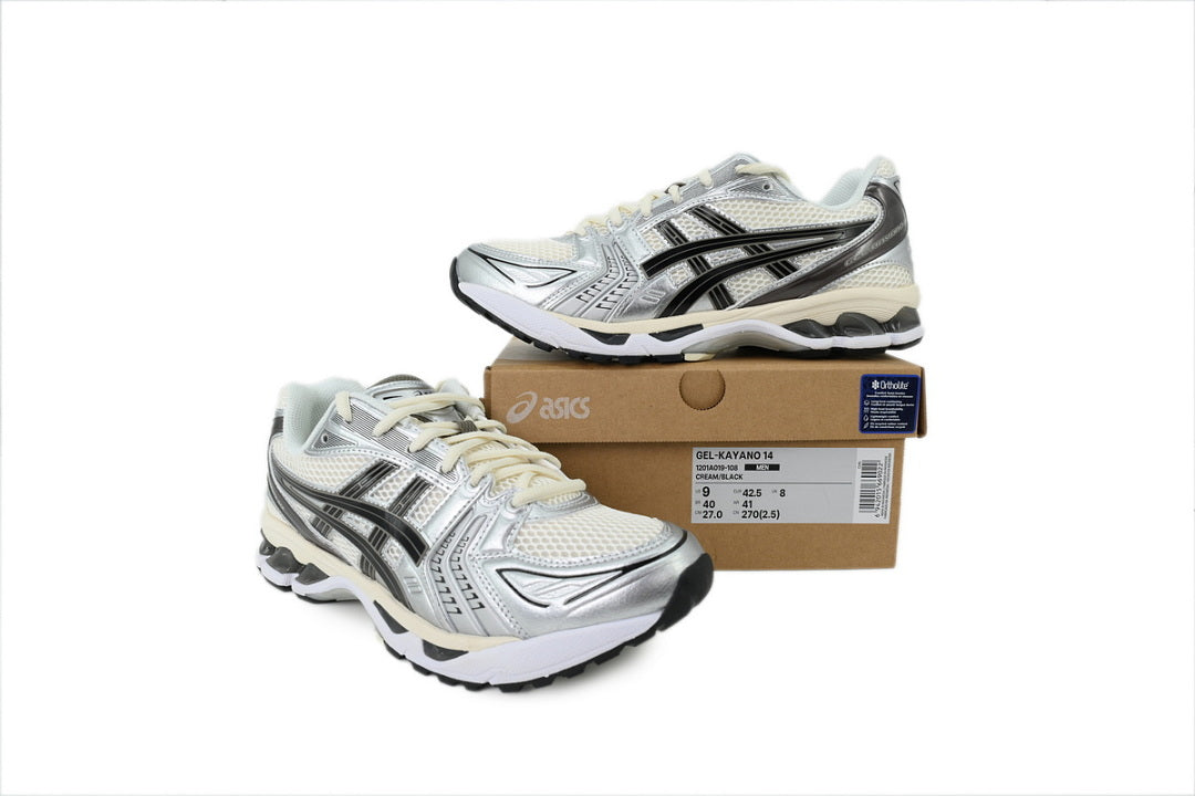ASICS GEL-KAYANO 14 Silver Cream Women's Men's Y2K Retro Sneakers | 1201A019-108
