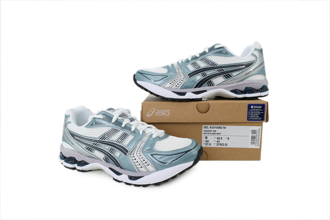 ASICS GEL-KAYANO 14 White Fjord Grey Women's Men's Y2K Retro Sneakers | 1203A537-106