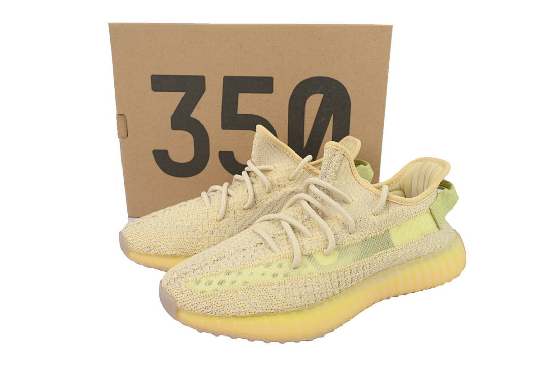 adidas Yeezy Boost 350 V2 Flax FX9028 | Women's Men's Beige Yellow Streetwear Sneakers