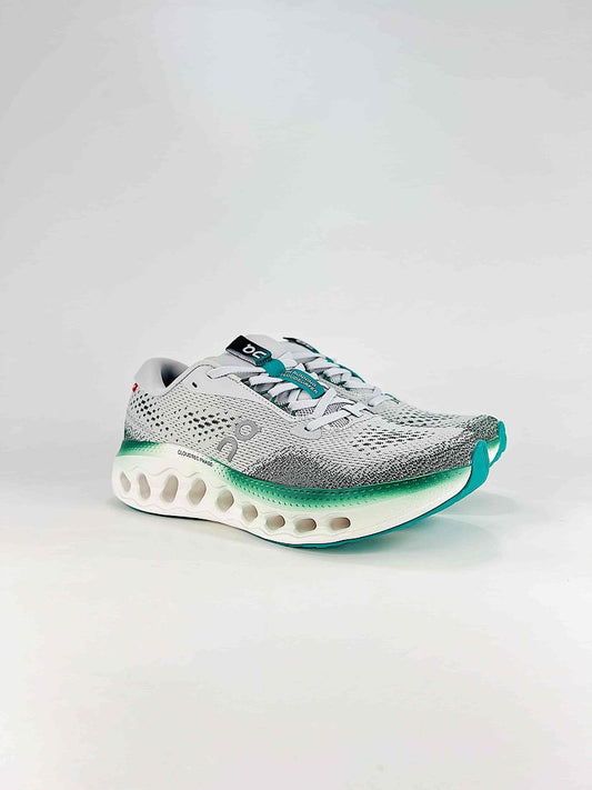 On White Black Teal Low Top Lifestyle Sneakers