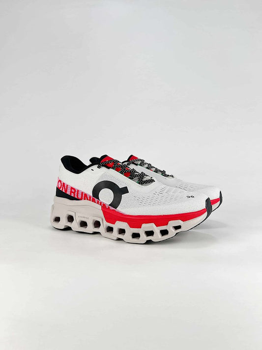 On Cloudmonster 2 White Red Black Sneakers 3WE10113193