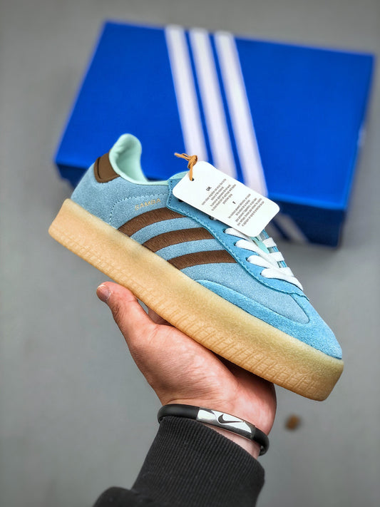 Adidas Originals Sambae Valentines Day Light Blue Brown Gum Platform Sneakers JH8835