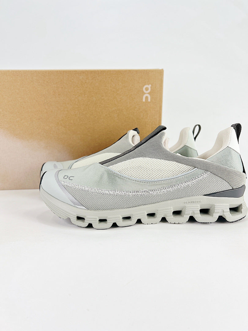On Cloud Light Grey Cream Slip On Sneakers Women Men Casual Shoes