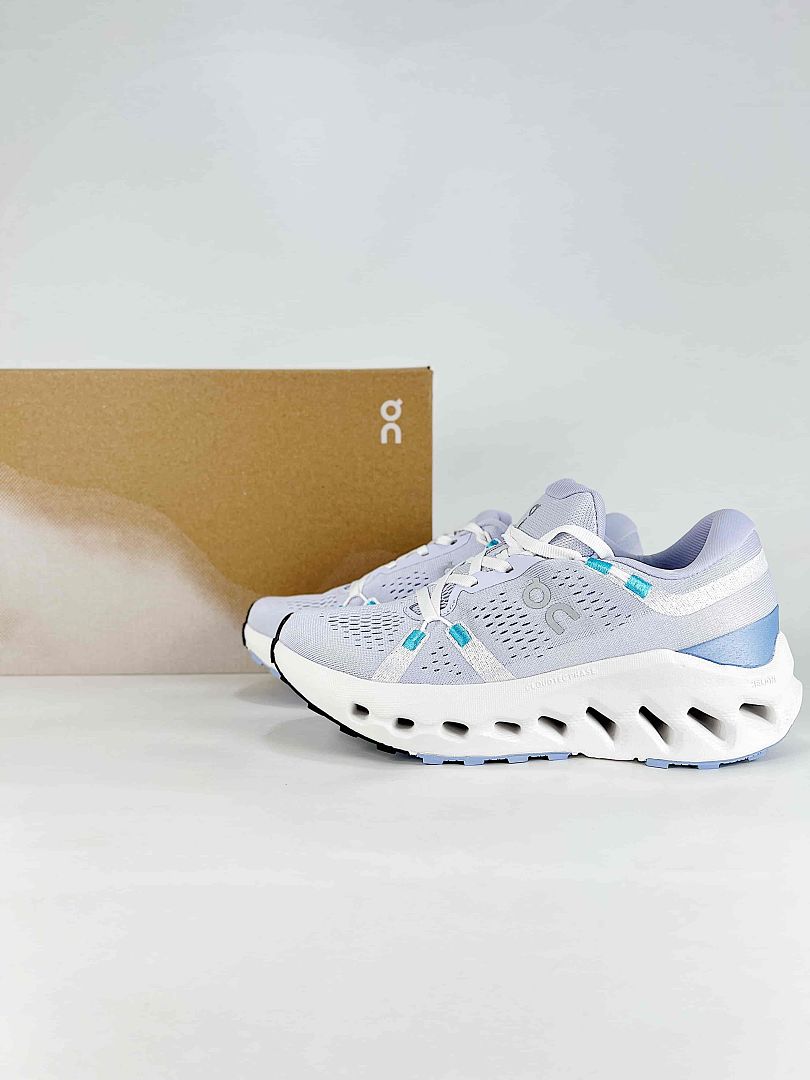 On Cloudtilt Light Grey Teal White Lifestyle Sneakers