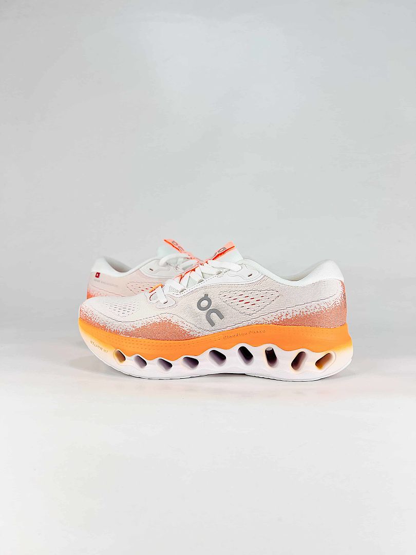 On Cloudtilt White Bright Orange Chunky Low Top Casual Sneakers