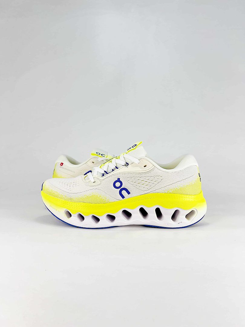 On Cloudsurfer White Neon Yellow Blue Running Style Sneakers