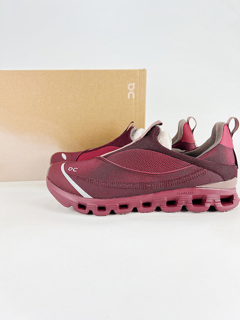 On Cloud Burgundy Slip On Sneakers Women Men Casual Shoes