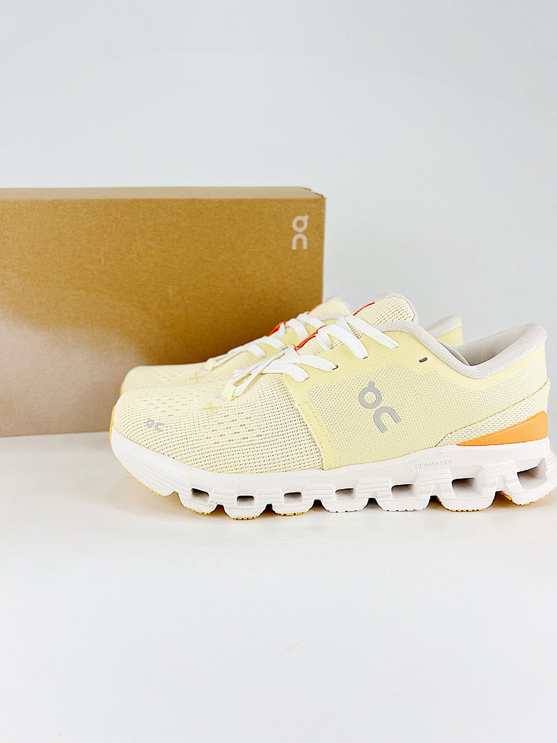 On Cloud X 4 Pale Yellow & Orange Sneakers | Women's & Men's Style | 3WE30073560