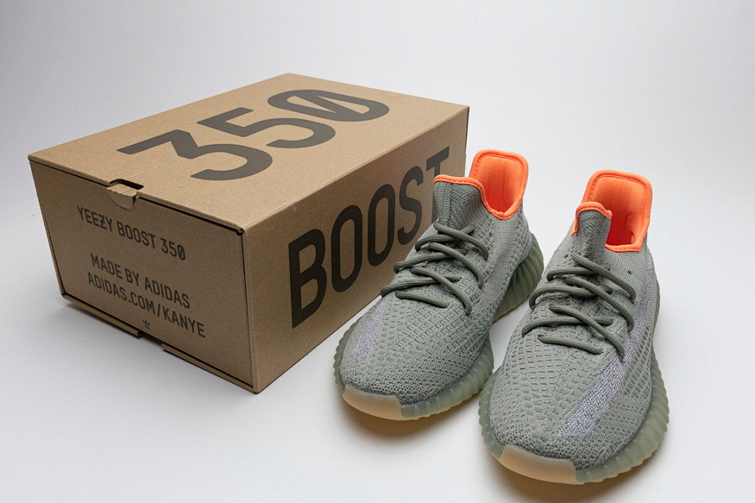 adidas Yeezy Boost 350 V2 Desert Sage FX9035 Women's Men's Sage Green Orange Sneakers