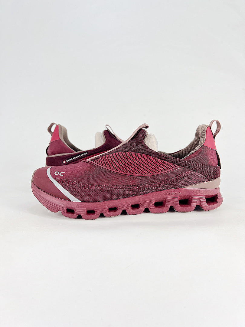 On Cloud Burgundy Slip On Sneakers Women Men Casual Shoes