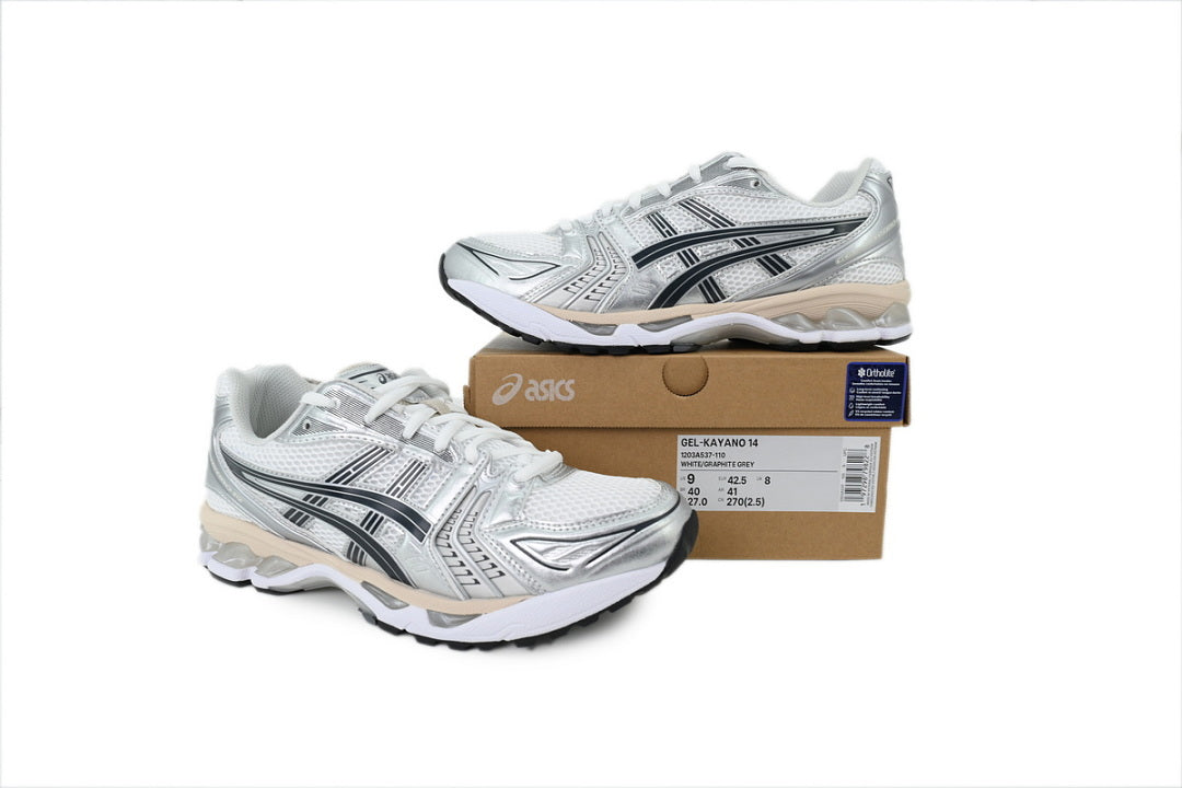 ASICS GEL-KAYANO 14 White Graphite Grey 1203A537-110 | Women's Men's Y2K Retro Sneakers