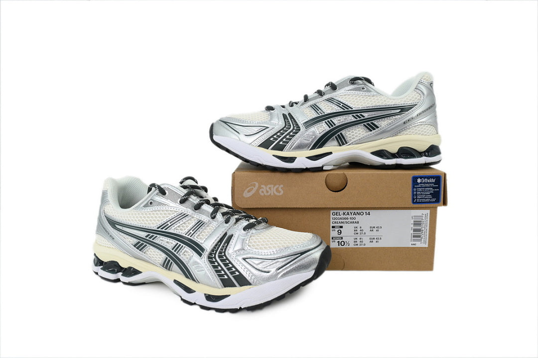Kith x ASICS GEL-KAYANO 14 'Cream Scarab' Women's Men's Retro Sneakers 1203A566-100