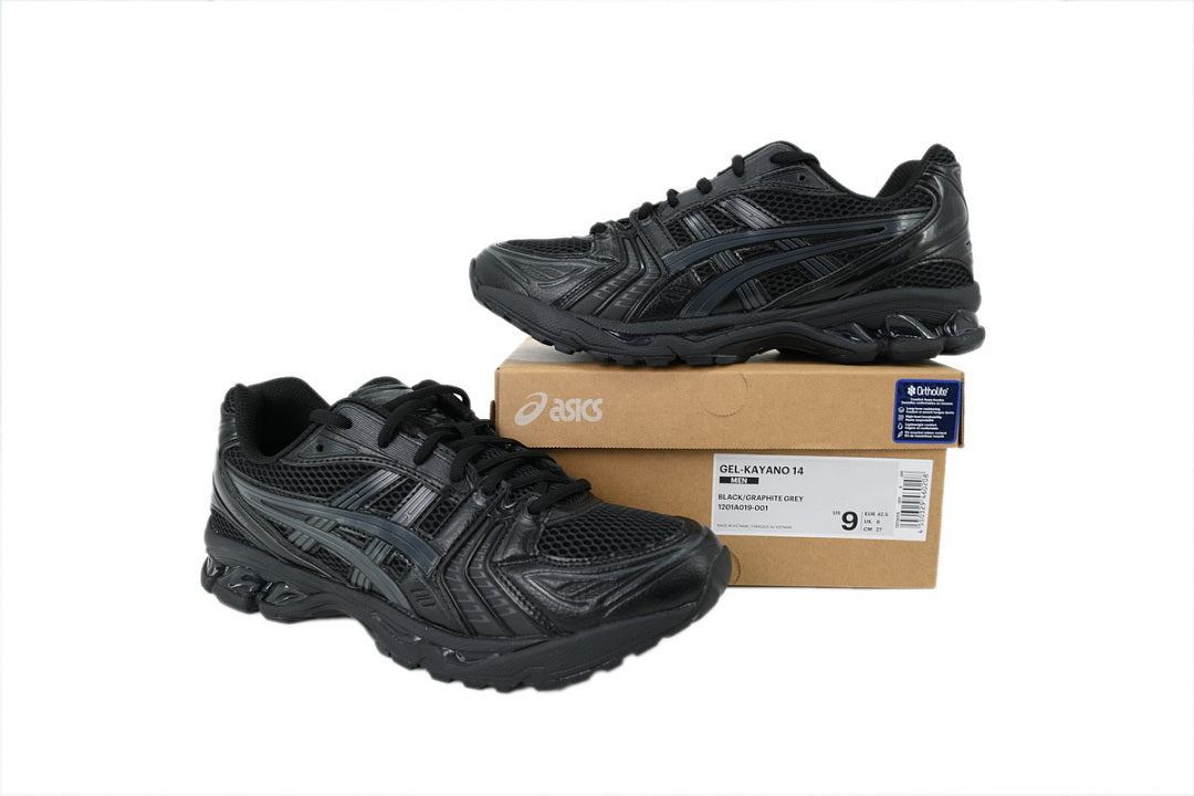 ASICS GEL-KAYANO 14 Triple Black Women's Men's All-Black Retro Sneakers | 1201A019-001