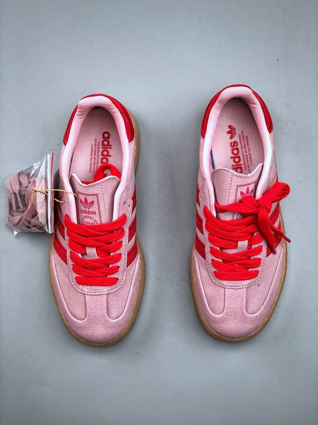 Adidas Originals Sambae Pink Red Gum Platform Retro Low Top Sneakers JS4500