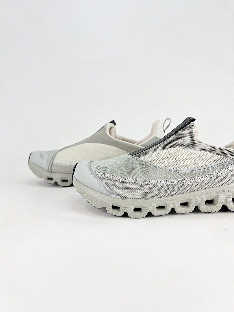 On Cloud Light Grey Cream Slip On Sneakers Women Men Casual Shoes