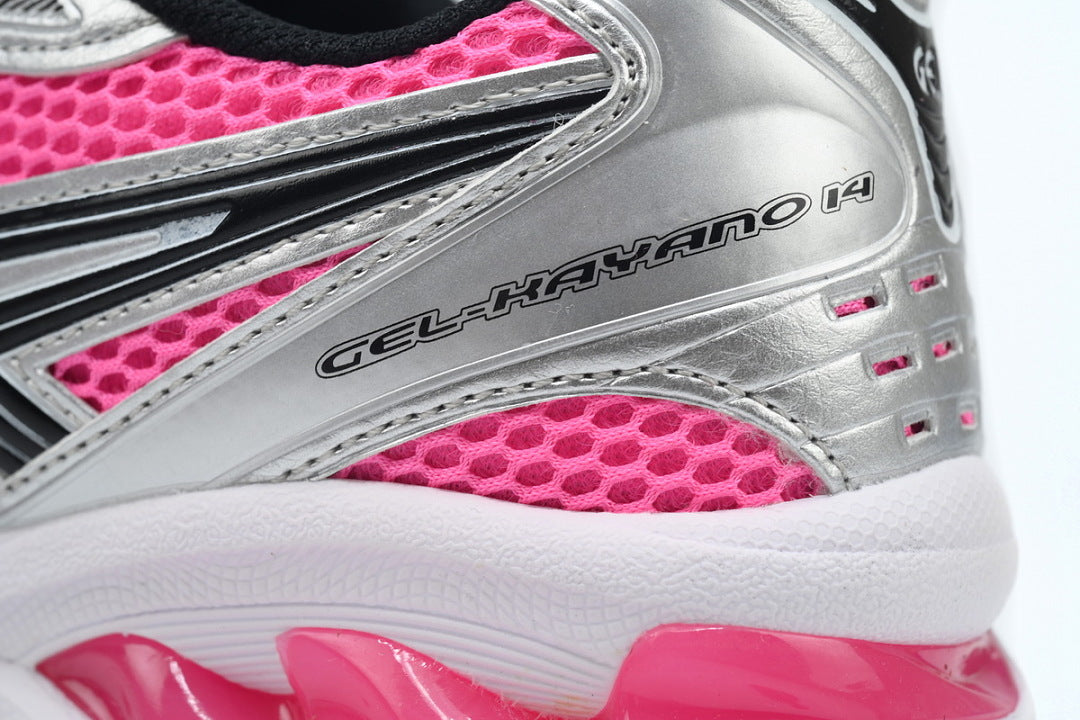 ASICS GEL-KAYANO 14 'Pink Glow' Silver & Black Women's Men's Y2K Retro Sneakers 1201A019-700