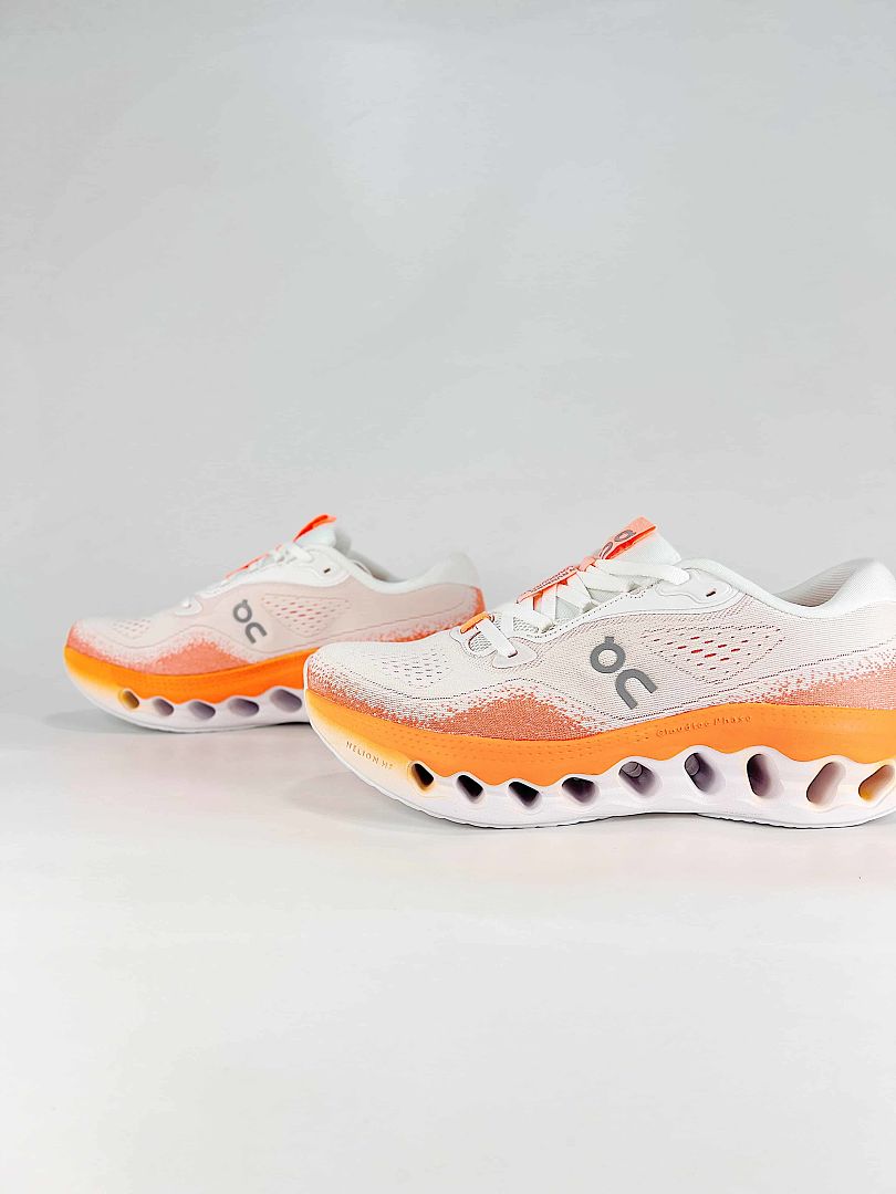 On Cloudtilt White Bright Orange Chunky Low Top Casual Sneakers