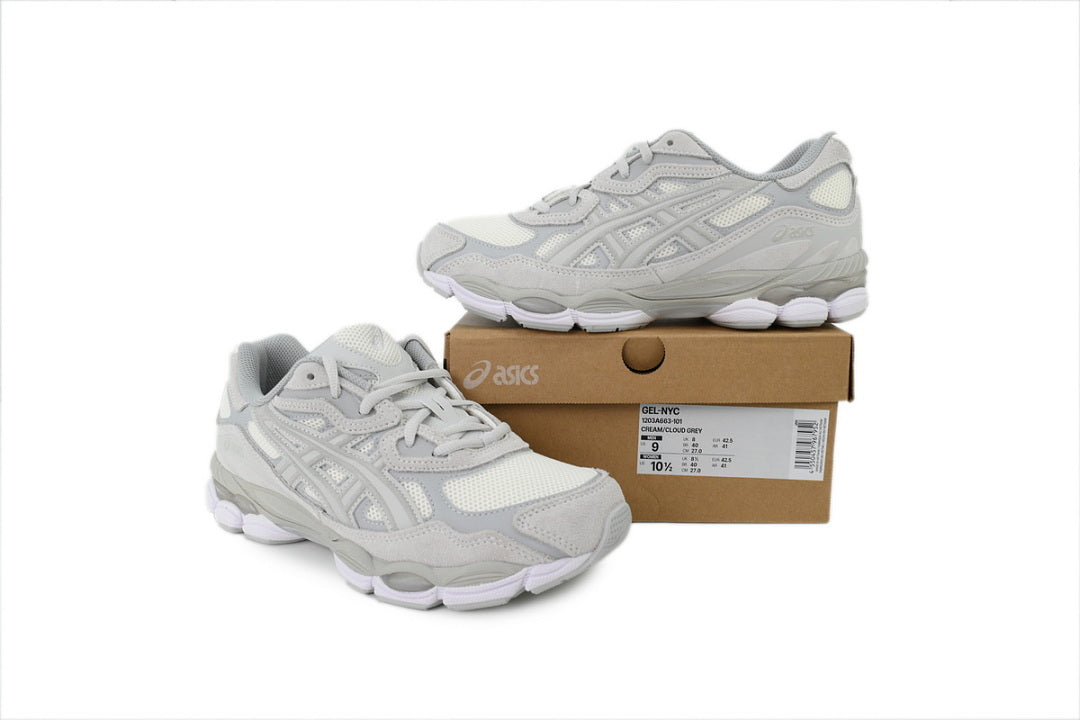ASICS GEL-NYC Cream Cloud Grey Women's Men's Retro Streetwear Sneakers | 1203A663-101