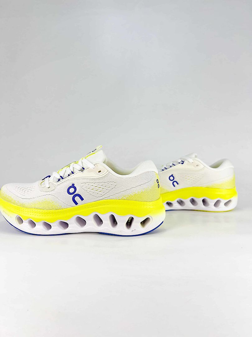 On Cloudsurfer White Neon Yellow Blue Running Style Sneakers