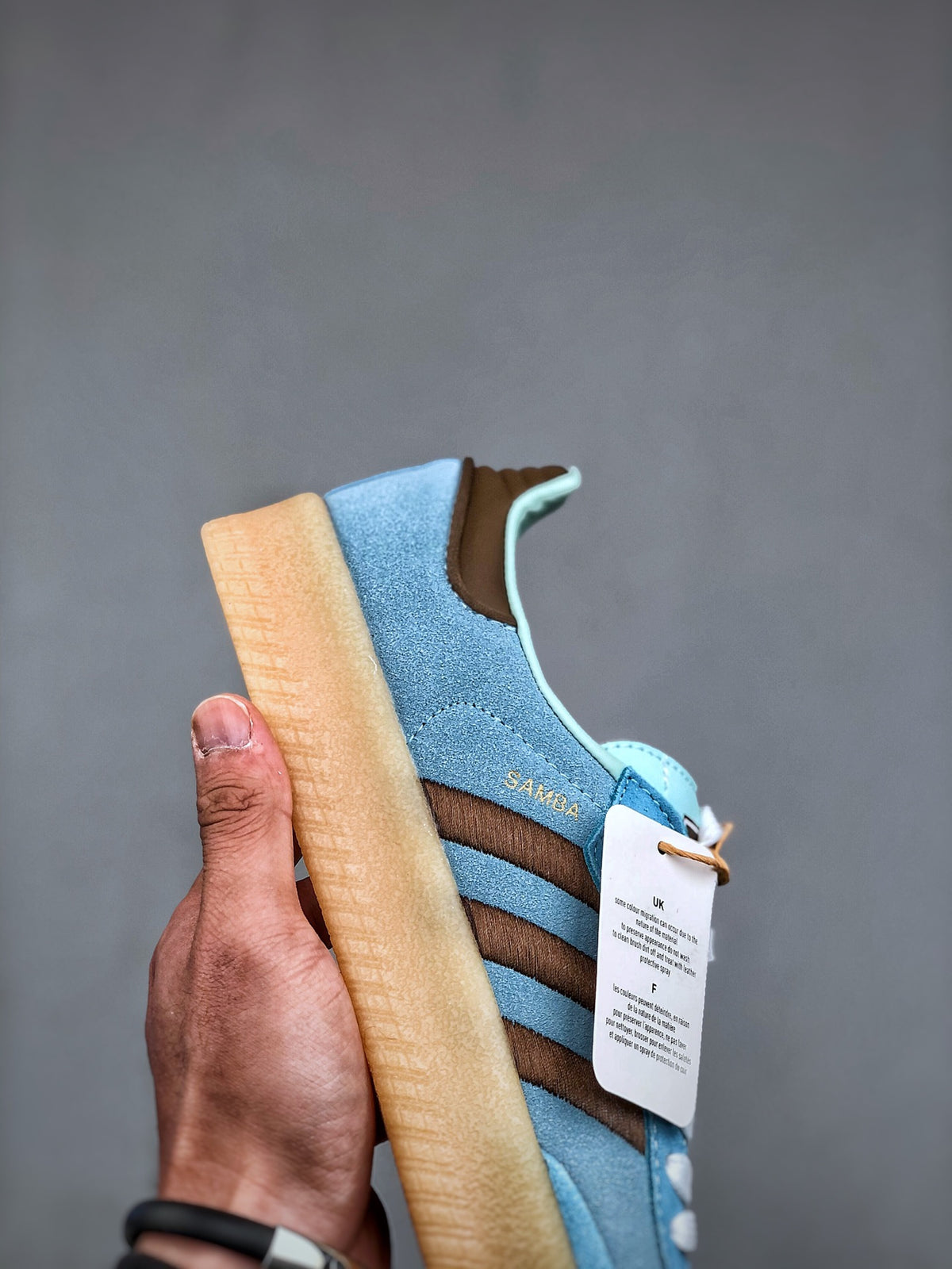 Adidas Originals Sambae Valentines Day Light Blue Brown Gum Platform Sneakers JH8835
