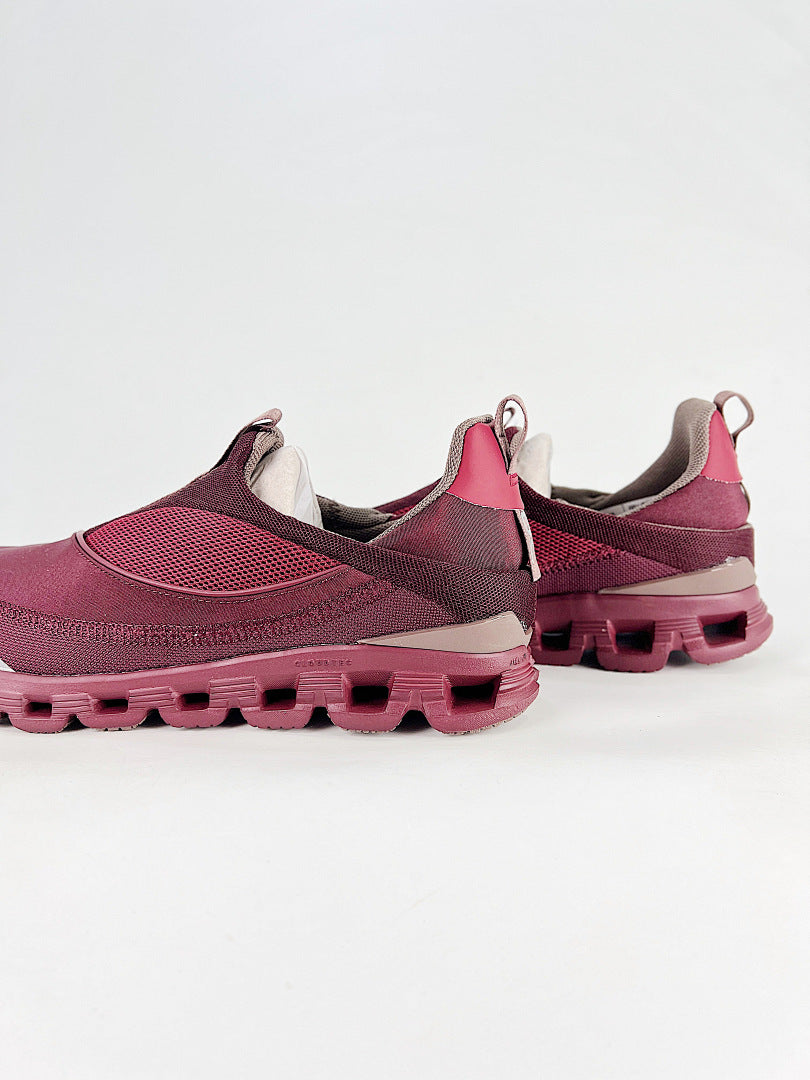 On Cloud Burgundy Slip On Sneakers Women Men Casual Shoes