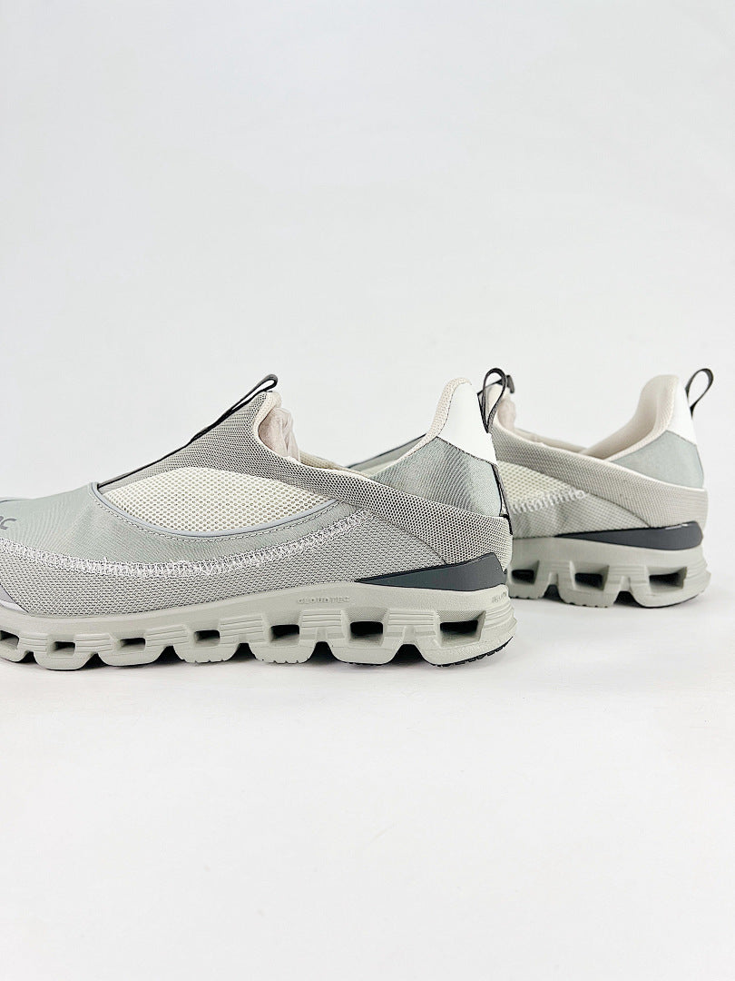 On Cloud Light Grey Cream Slip On Sneakers Women Men Casual Shoes