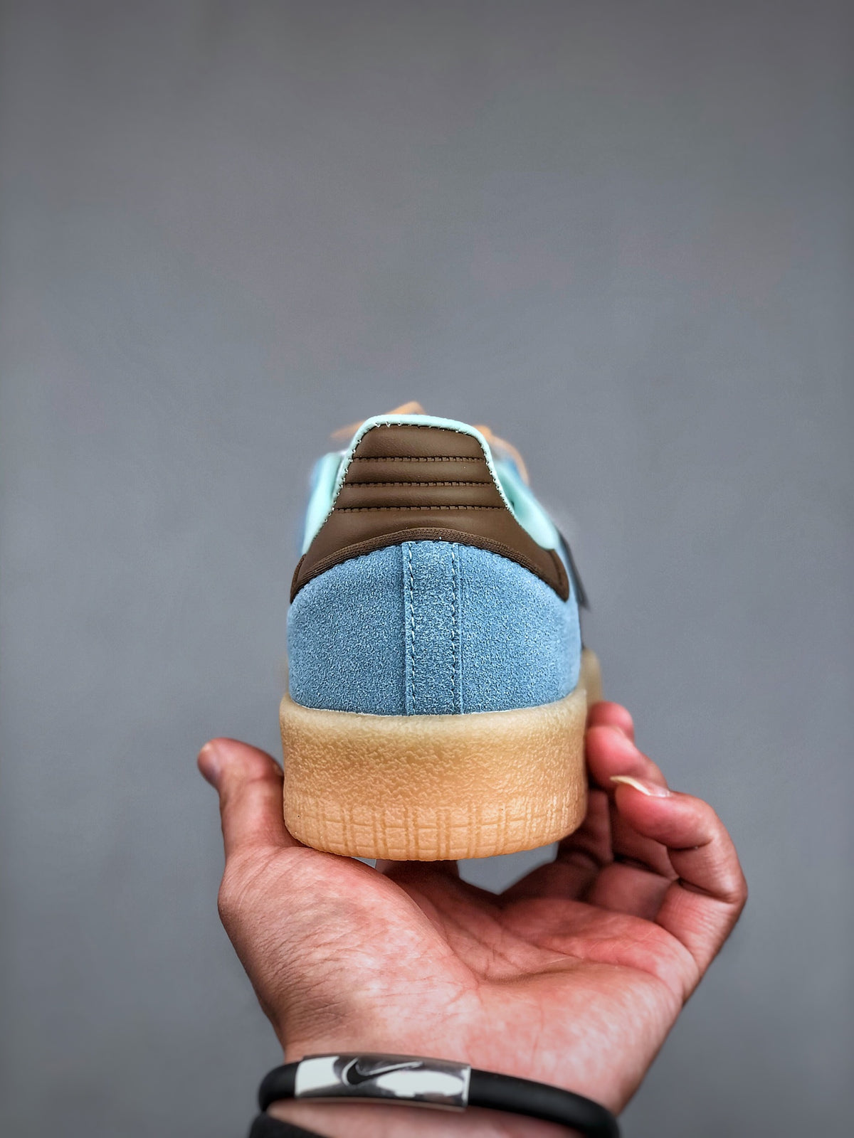 Adidas Originals Sambae Valentines Day Light Blue Brown Gum Platform Sneakers JH8835