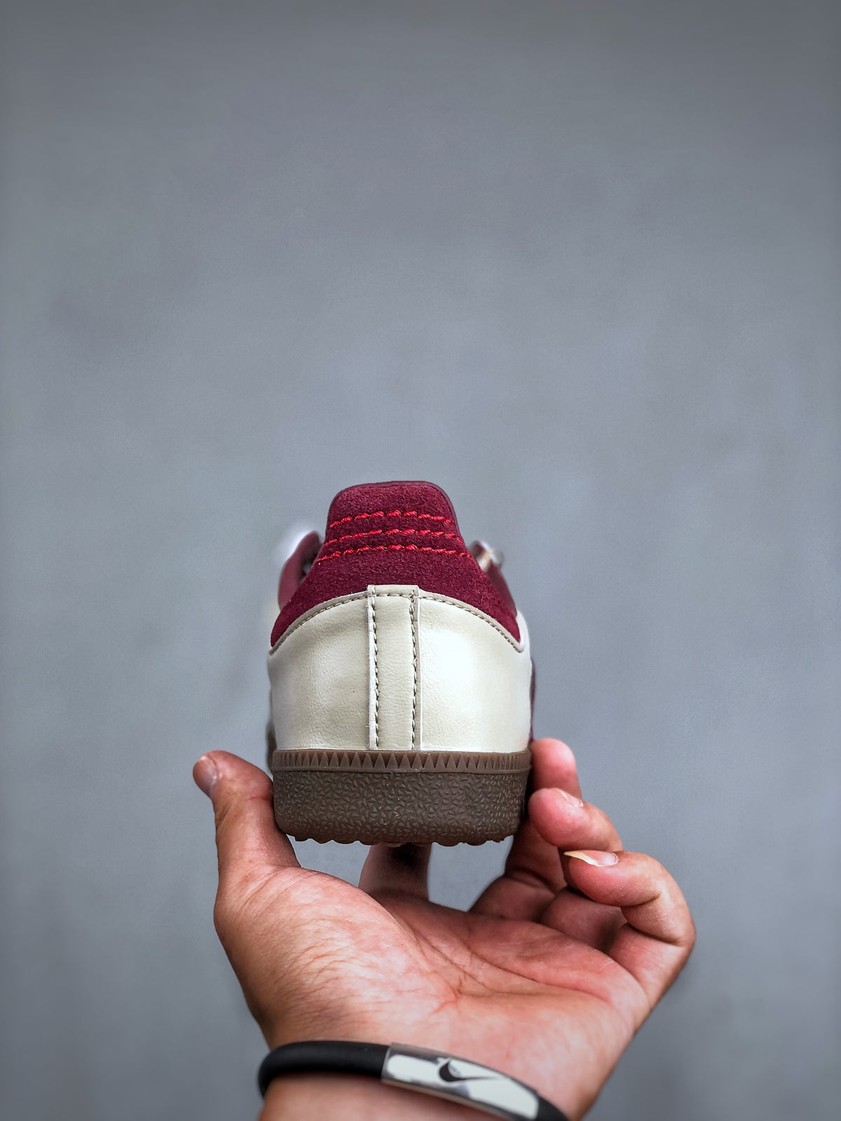 Adidas Originals Samba OG Cream Burgundy Retro Low Top Sneakers ID1482