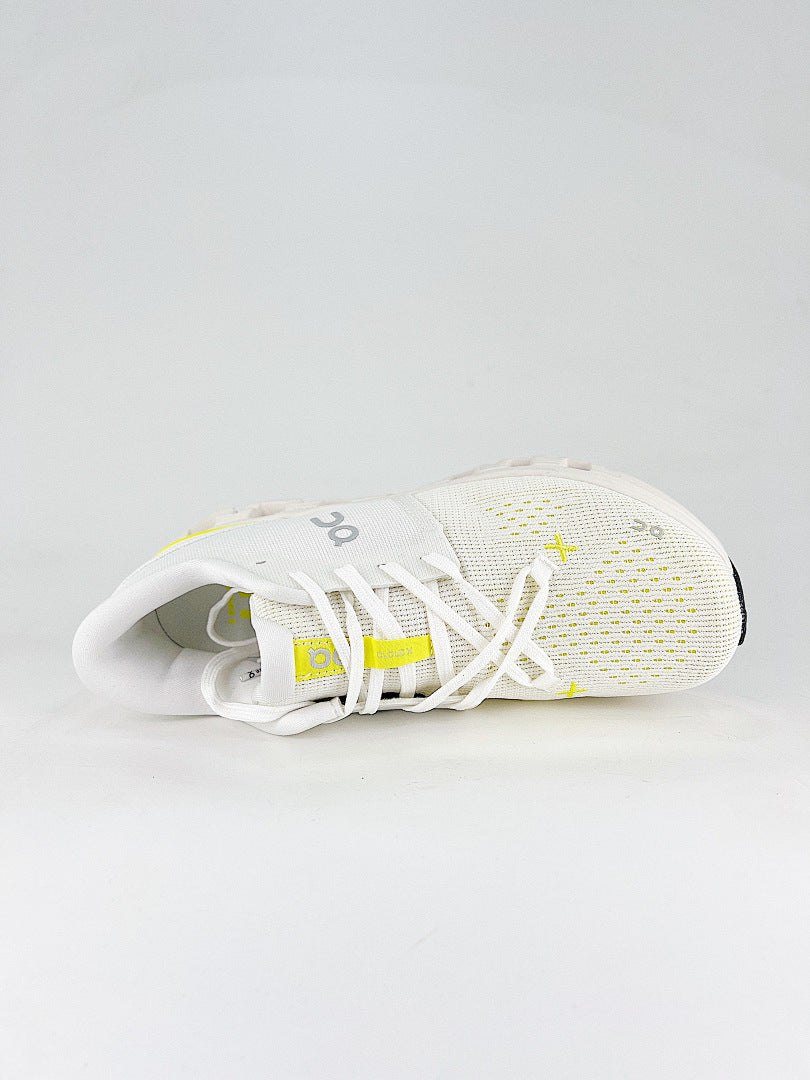 On Cloud X 4 White & Neon Yellow Sneakers | Women's & Men's Style | 3ME30043072