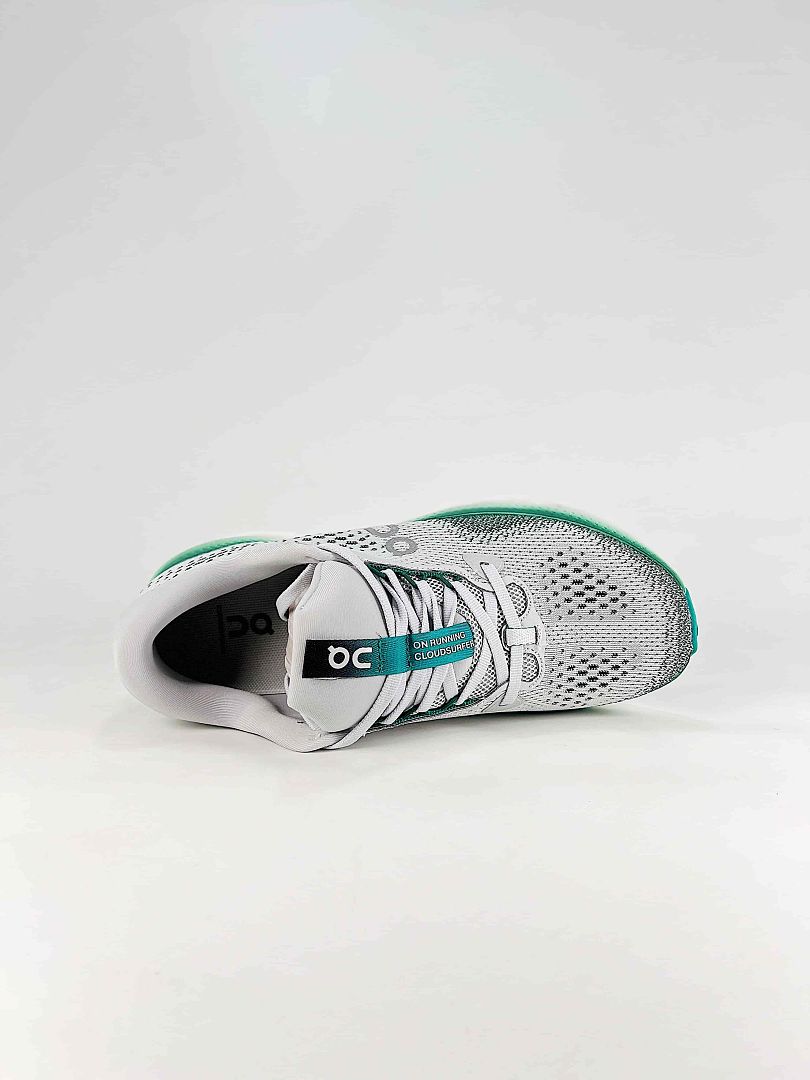 On White Black Teal Low Top Lifestyle Sneakers