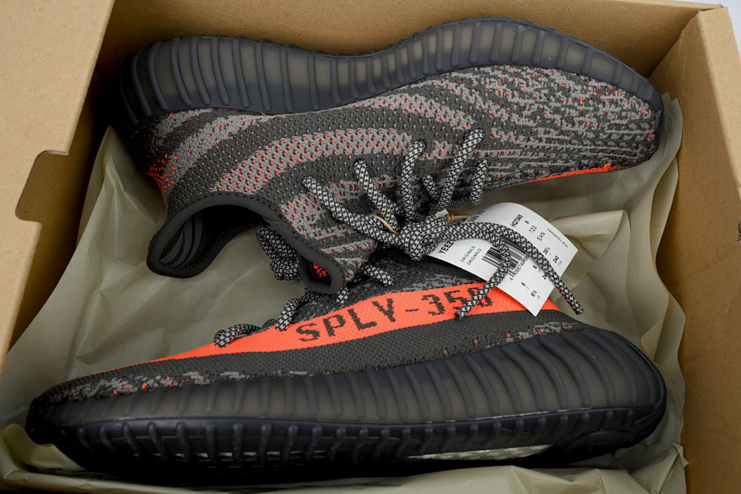Adidas Yeezy Boost 350 V2 Grey Orange Sneakers