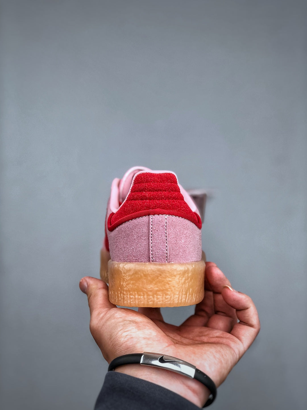 Adidas Originals Sambae Pink Red Gum Platform Retro Low Top Sneakers JS4500