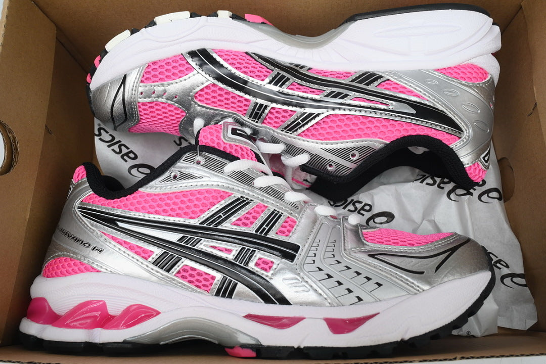 ASICS GEL-KAYANO 14 'Pink Glow' Silver & Black Women's Men's Y2K Retro Sneakers 1201A019-700