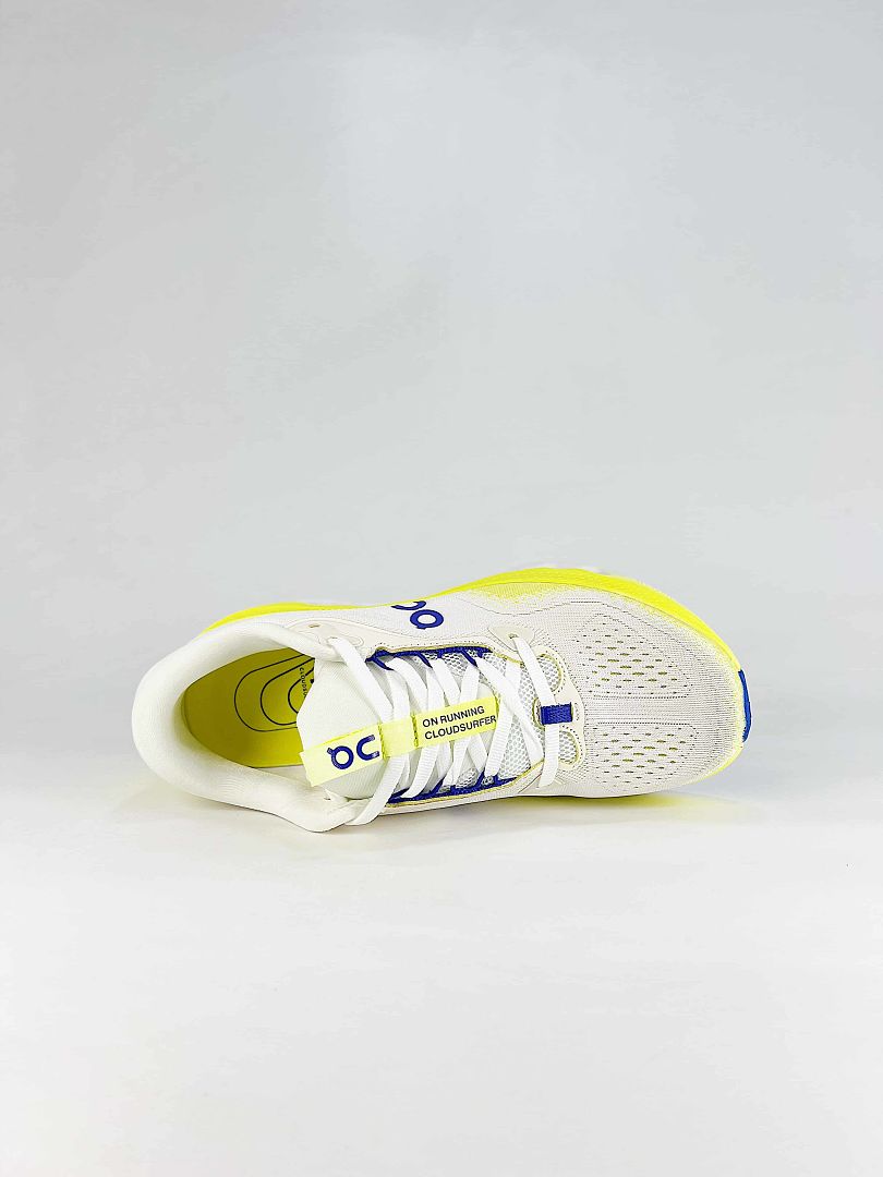 On Cloudsurfer White Neon Yellow Blue Running Style Sneakers