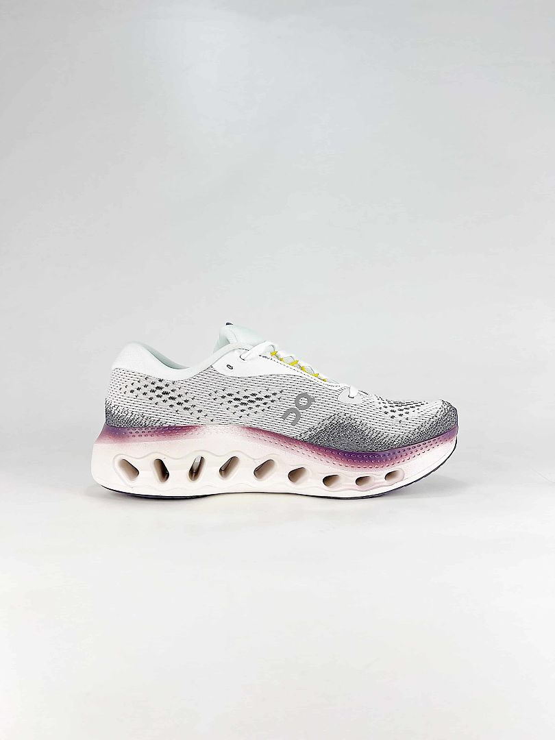 On White Black Purple Low Top Lifestyle Sneakers