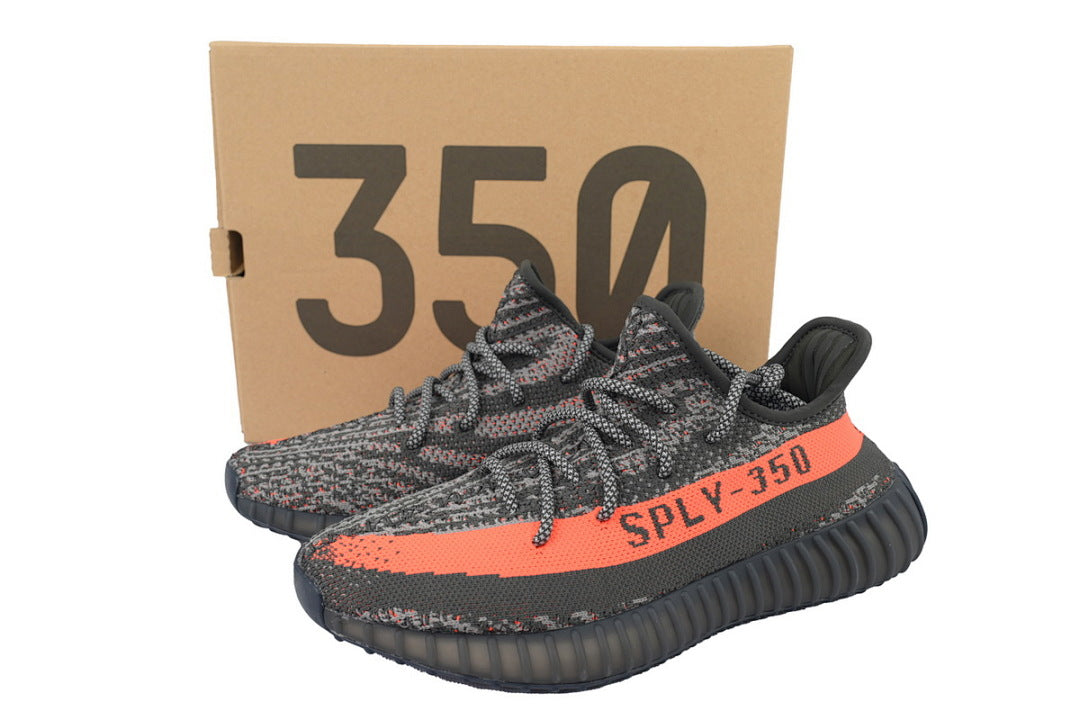 Adidas Yeezy Boost 350 V2 Grey Orange Sneakers