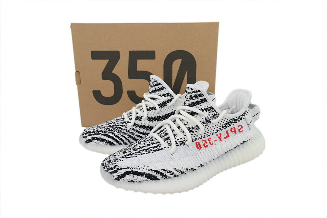 Adidas Yeezy Boost 350 V2 Zebra Black White Low Top Sneakers CP9654