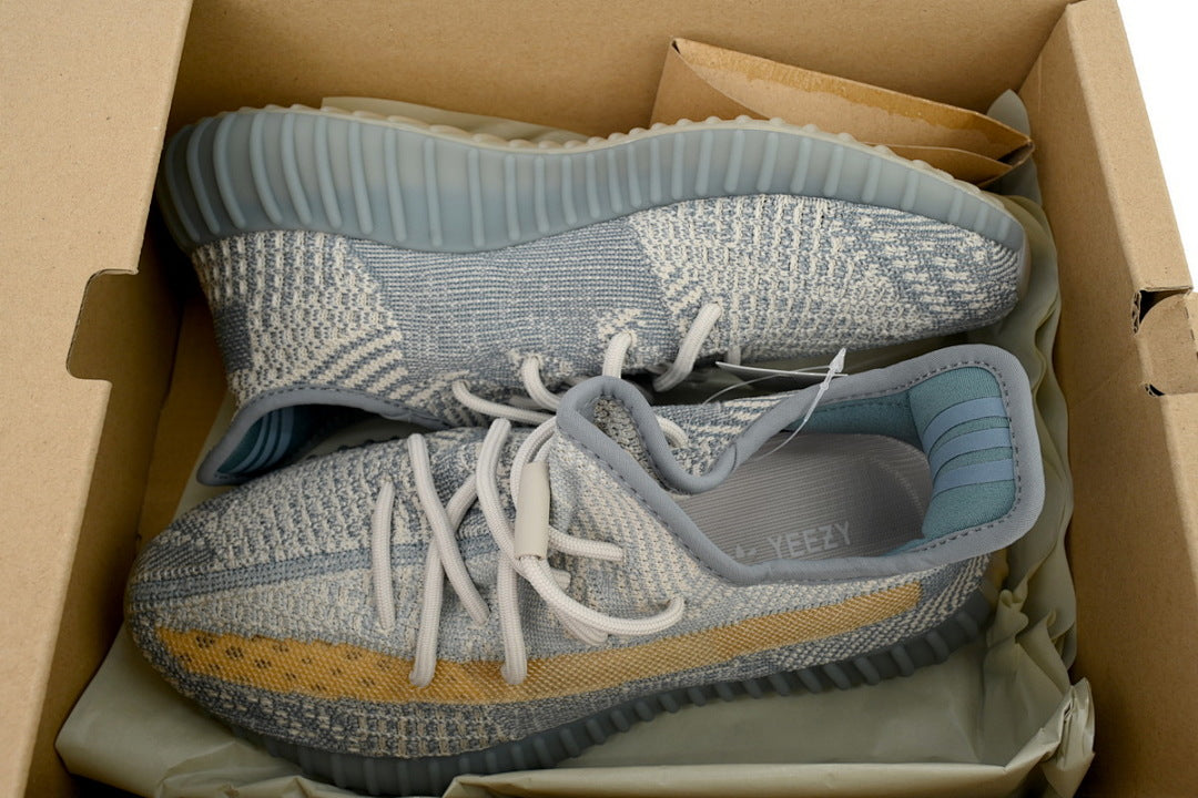 adidas Yeezy Boost 350 V2 Israfil FZ5421 Women Men Grey Blue Sneakers